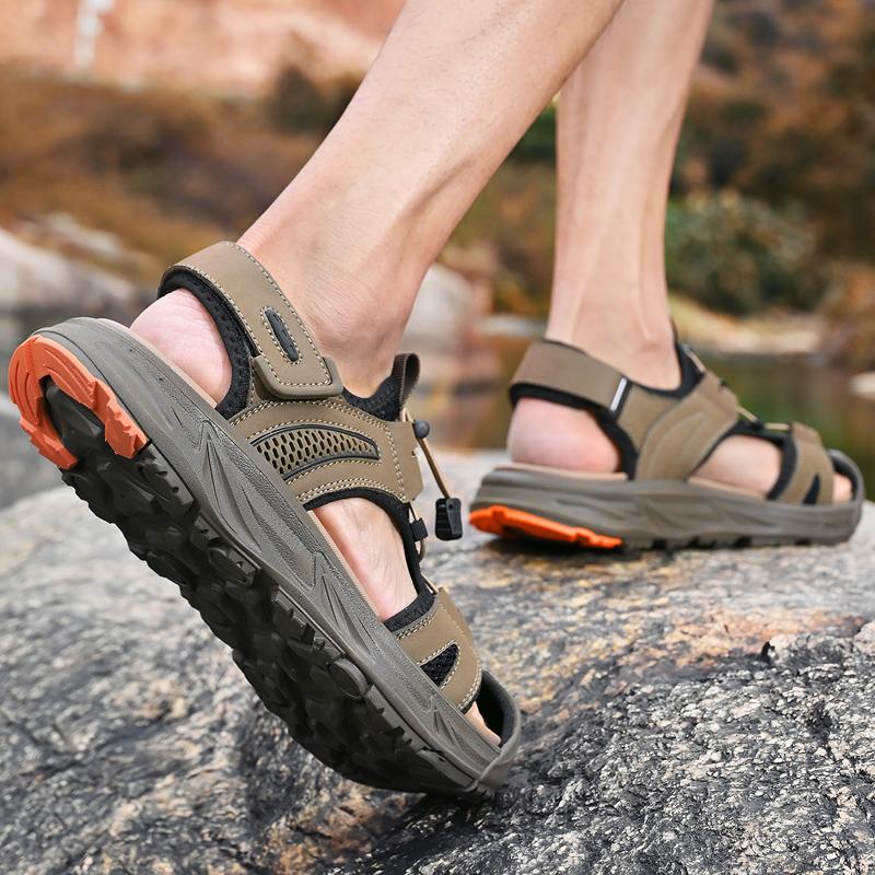 Men Sandals Hollow Summer Men Casual Shoes Non-slip Platform Sneakers Mesh Versatile Breathable Running Sports Sandals