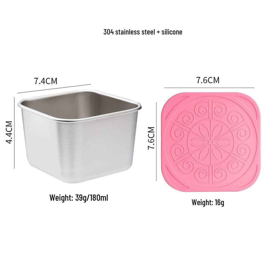 Stainless Steel Sauce Dish with Silicone Lid – Portable Outdoor Dipping Dish for Salad and Seasoning