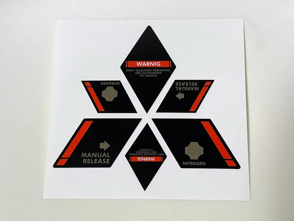 After Delica D5MC Three Diamond Emblem Sticker Caution Design Black