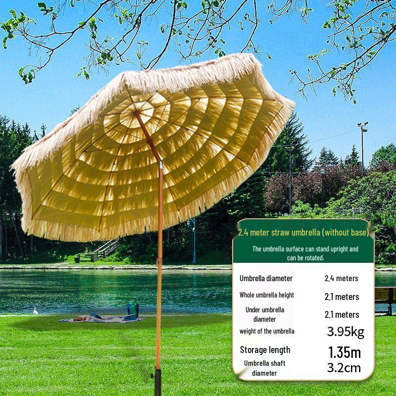 Imitation Thatch Outdoor Sunshade Umbrella - Garden, Courtyard, and Photography Decor Prop