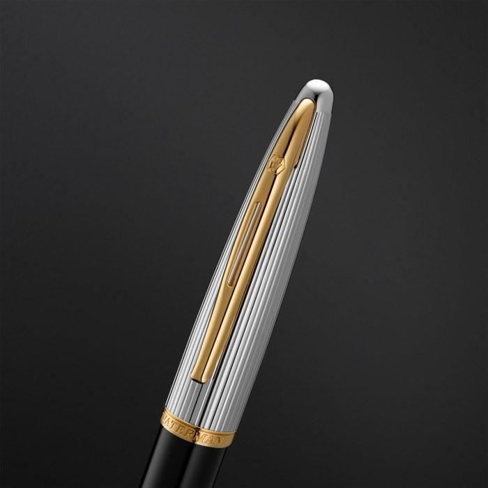 Waterman Karen Deluxe Black & Silver GT Fountain Pen, Fine Nib, 18K, Gift Box, S0699920 F