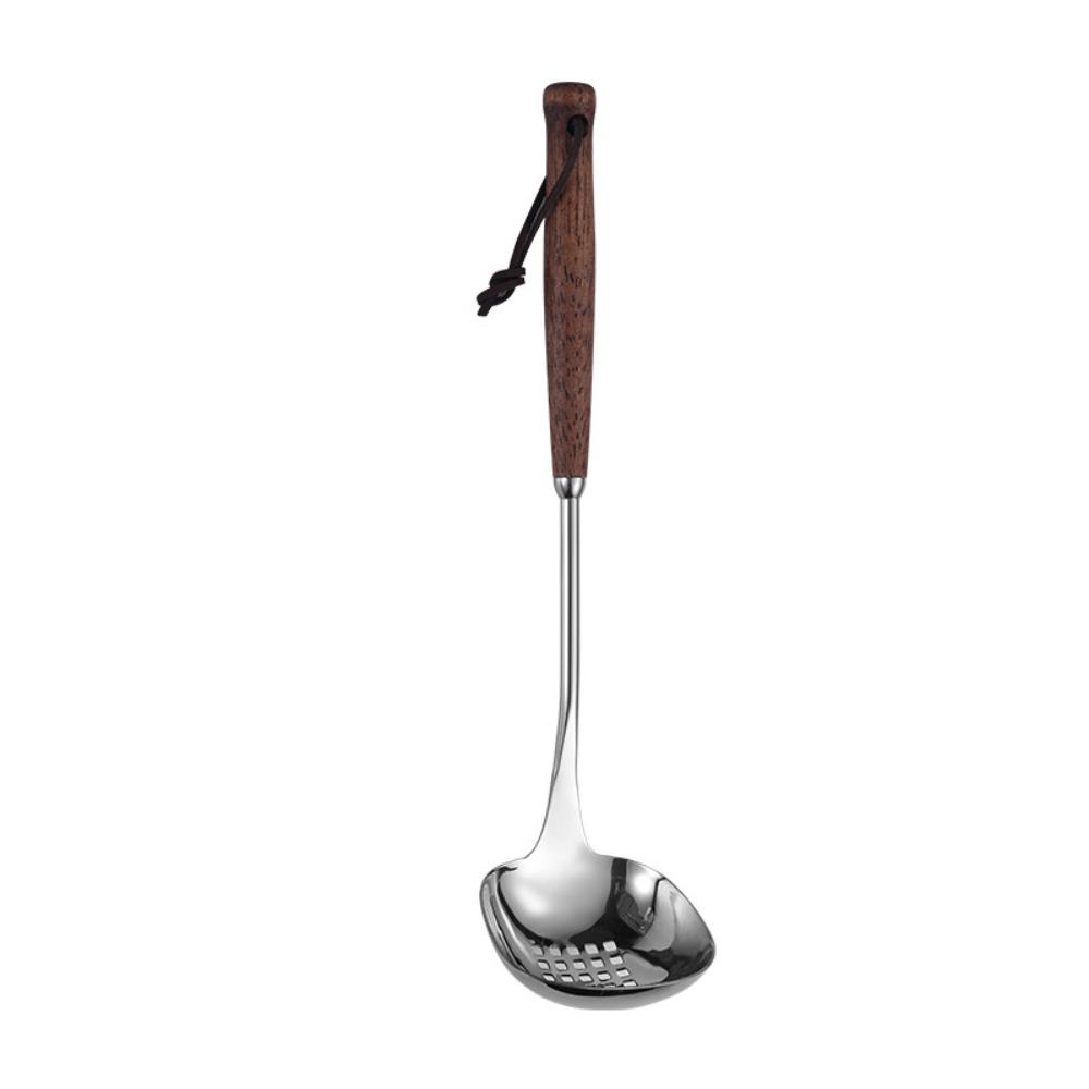 Stainless Steel Hot Pot Spoon Non-Slip Long Handle Colander Kitchen Tool Soup Ladle  Kitchen