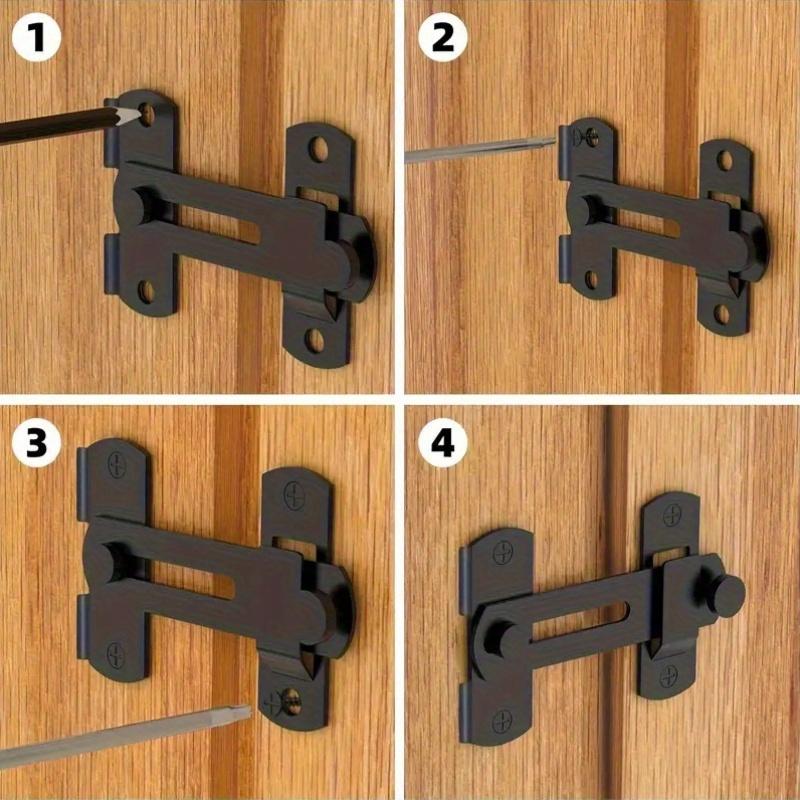 1PC Black Door Buckle Stainless Steel Bolt Latch Iron Cage Latch Lock Simple Pet Cage Door Barn Sliding Door Hitch Lock Door Buckle