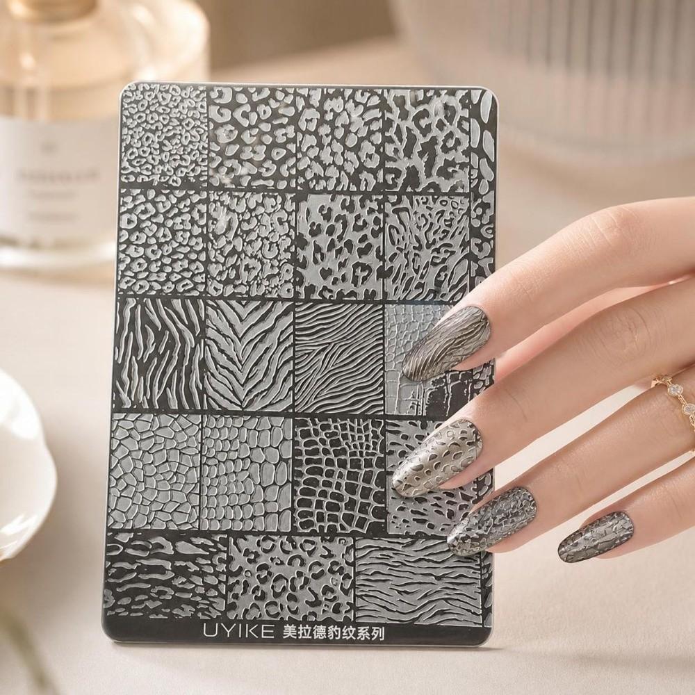 Leopard Print Nail Art Template 14.5cm DIY Manicure Tools Reusable Nail Stamping Plate