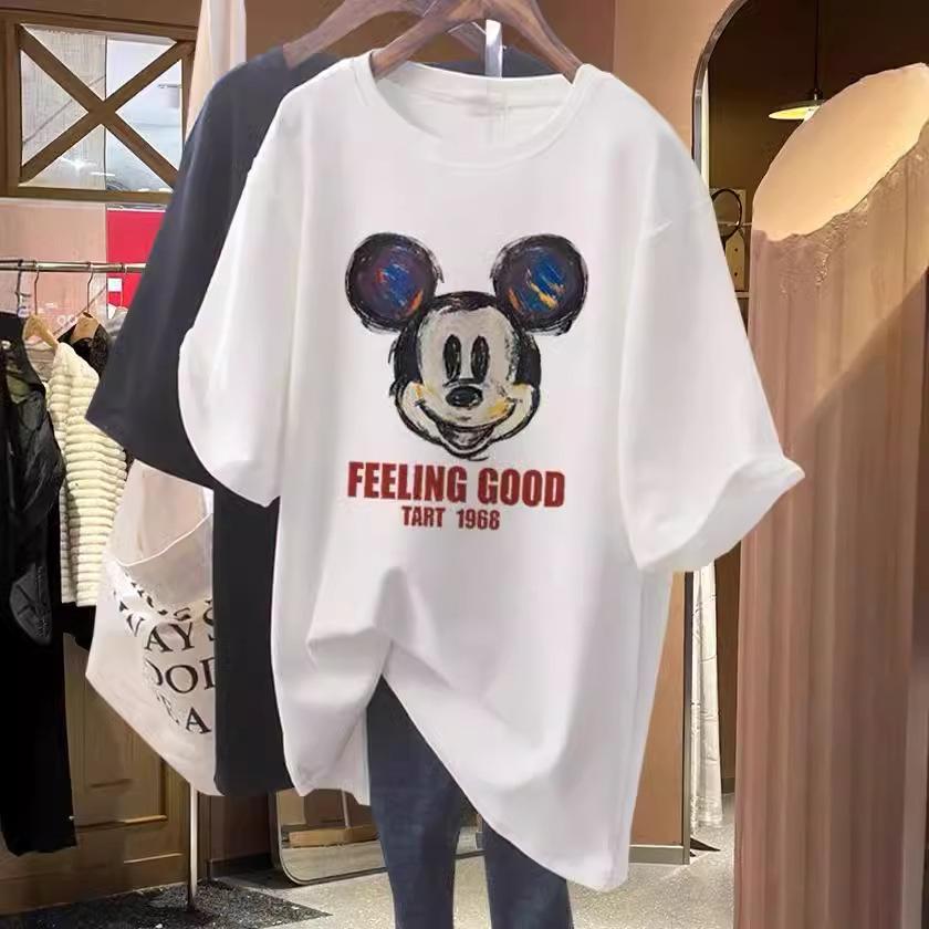 

Хлопковая футболка с круглым вырезом, с коротким рукавом, женская, средней длины, свободная, повседневная, прикрывающая ягодицы, большого размера, топ, низ, рубашка, весна и лето S