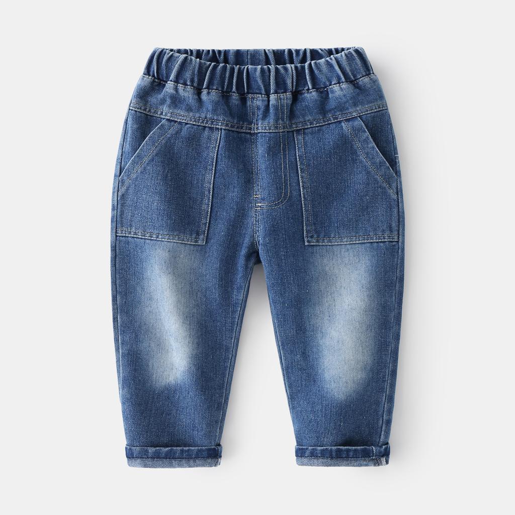 Boys Denim Pants Spring Casual Cotton Jeans Soft Mid Rise Long Trousers for Kids