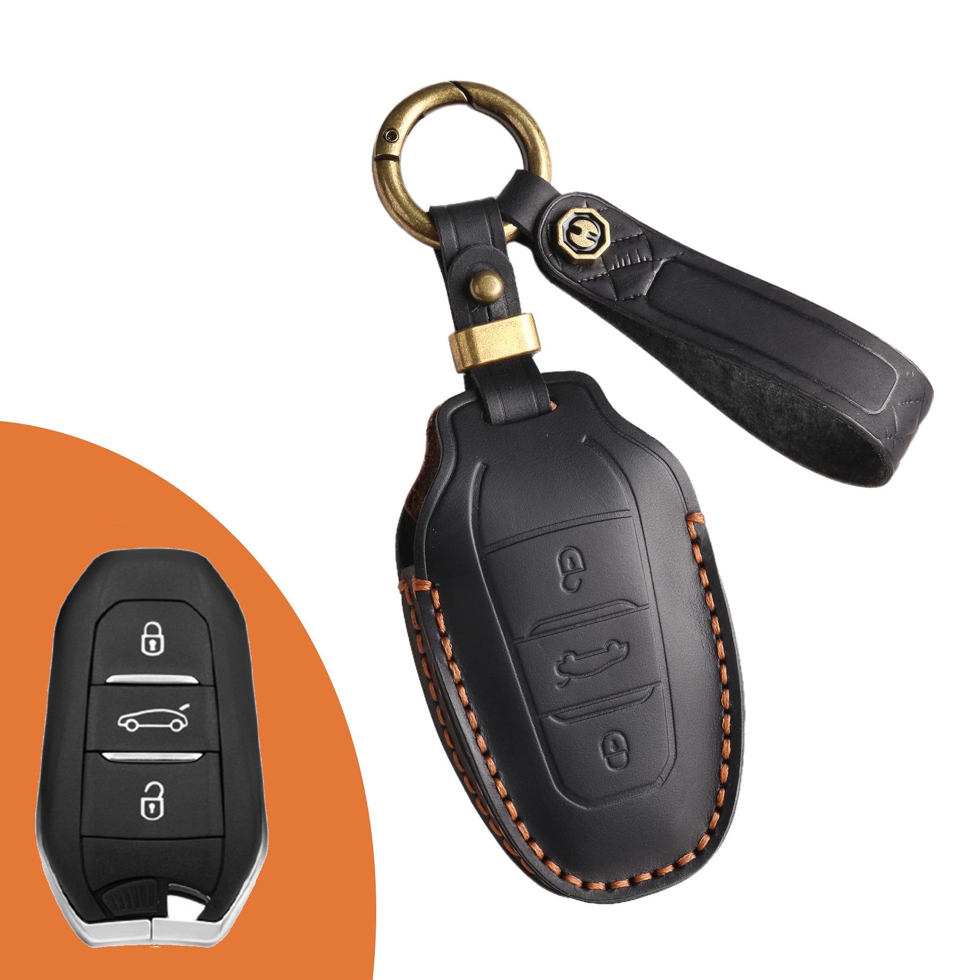 

Suitable for Citroen Sega car car key set c3xr bag c5x buckle c4l Versailles c6 Elysee leather чёрный
