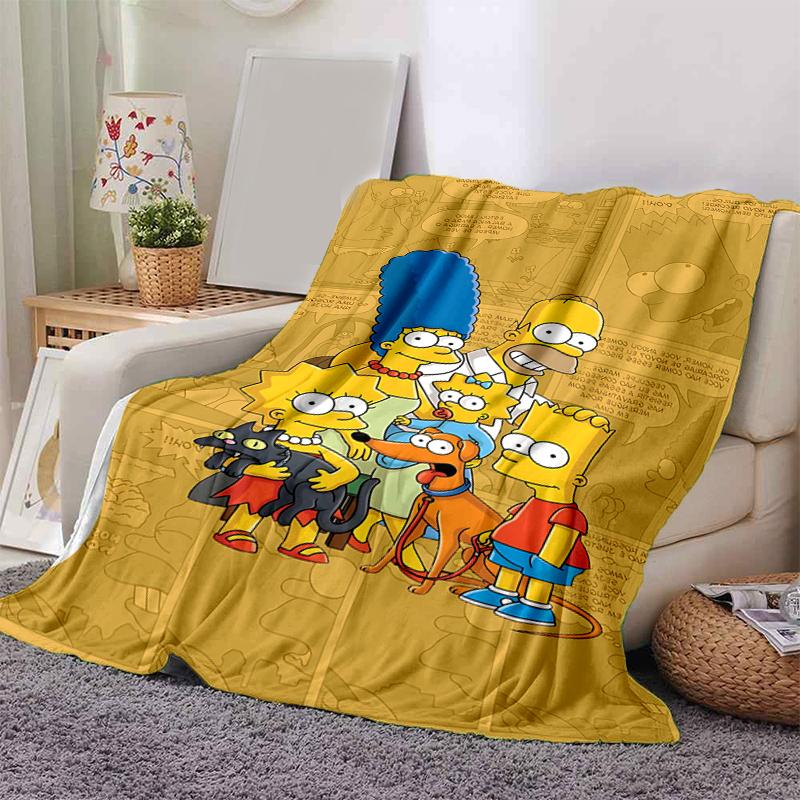 1Pc Simpsons Family Adventure Blanket Soft And Comfortable Casual Warm Camping Travel Christmas Halloween Gift M921853