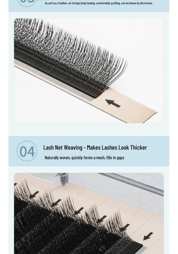 Three-Leaf Clover 3D Soft Natural Eyelashes, W-Shaped Grafting False Individual Strands with Money-Back Guarantee.