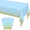 1pc Light Blue Tablecloth, Disposable Golden Dot Party Tablecloth, 54x108 Inches, Suitable for Party Decoration for Birthdays, T