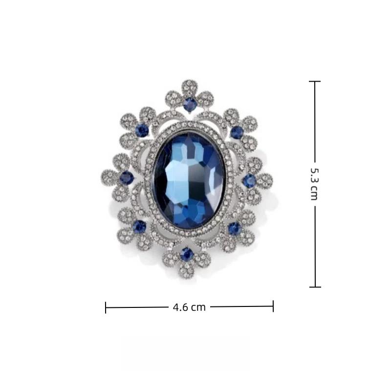 Vintage Court Crystal Brooch For Women Men Luxurious Suit Corsage Pin Office Party Backpack Gifts Jewelry Accessories