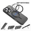 MUTURAL For iPhone 16 Pro Max Case Compatible with MagSafe Ring Kickstand PC+TPU Back Cover