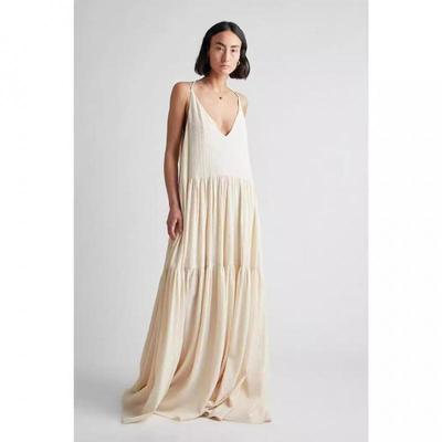 European Women's Summer Pleated Irregular Maxi Dress with Adjustable Straps