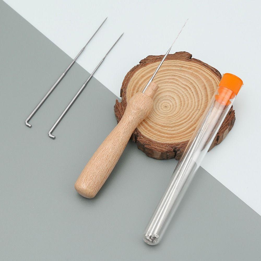 Creative Felting Needles Set Wooden Handle 3 Sizes Felting Needles Felting Needles with Bottle Handmade Professional