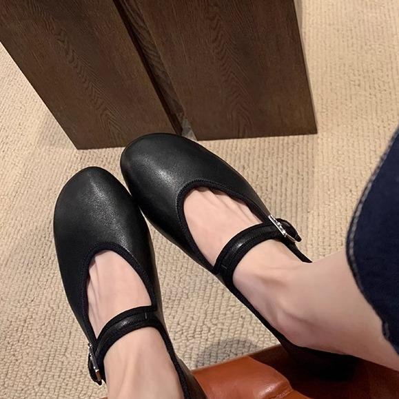Grape mother flat shoes soft-soled single shoes 2025 spring women's round head with shallow mouth Mary Jane shoes women's high sense