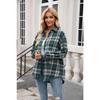 Spring and Autumn Women's Casual Fashion Street Loose Plaid Long Sleeve Shirt