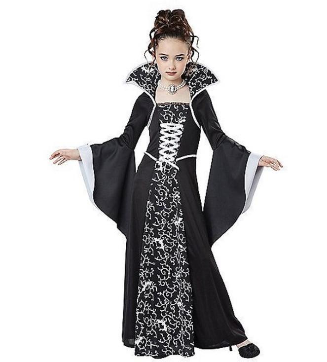 Halloween Black Witch Vampire Cosplay Costume for Kids Girls Disfraz Carnival Dress Up Party Mujer Children Performance Clothes