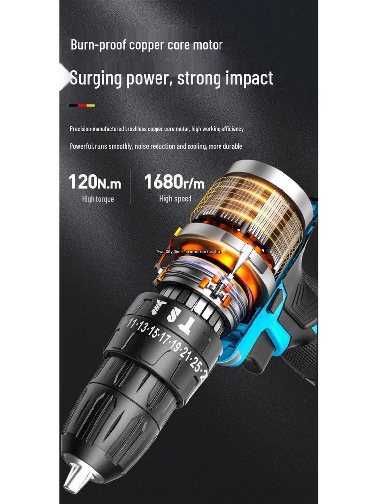 Cordless Multifunctional Lithium-Ion Impact Drill & Electric Screwdriver