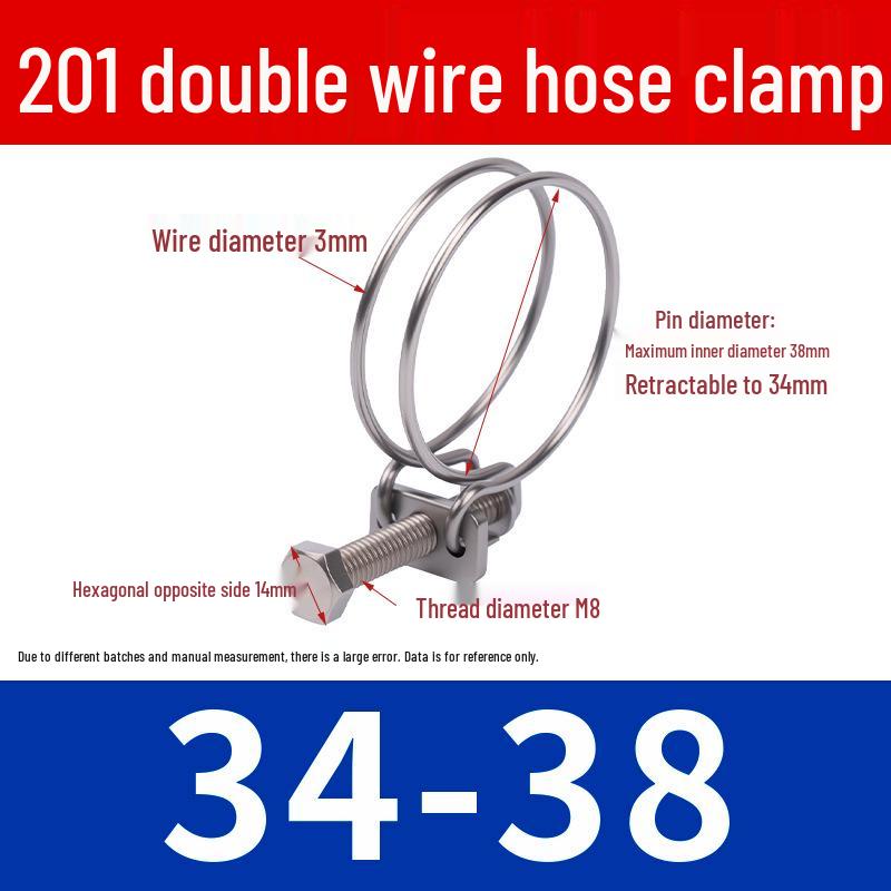 Doppeldraht-Schlauchschelle aus Edelstahl für Feuer-, Wasser-, Gasleitungen - Verdickt