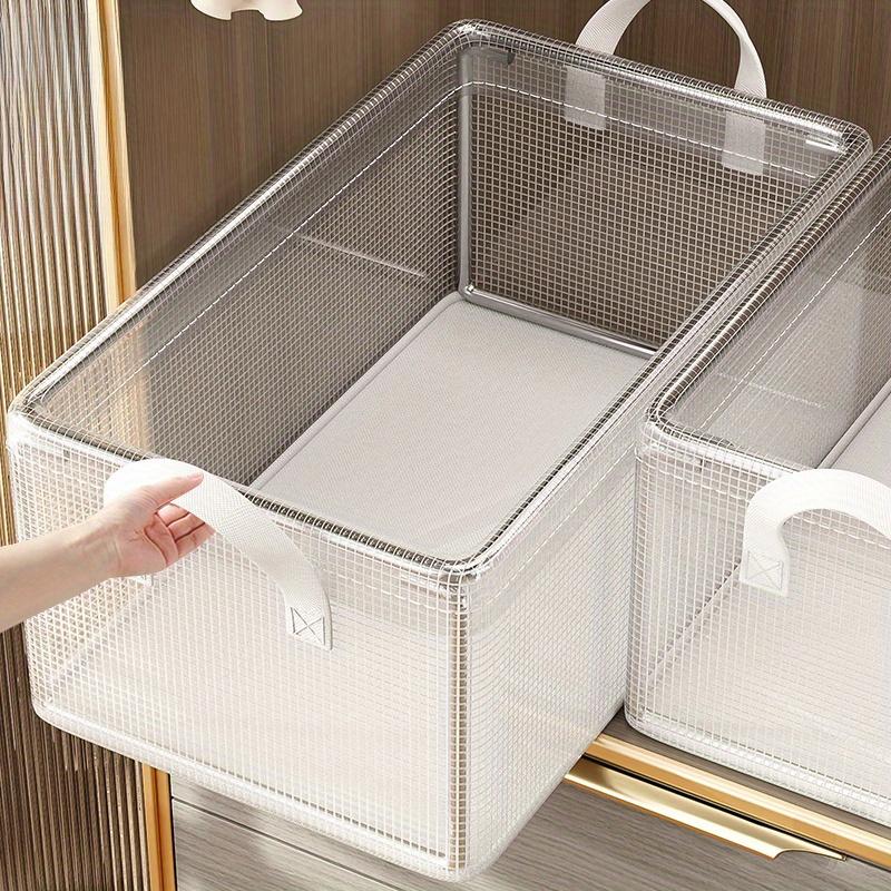

1 Pc Transparent PVC Solid Steel Frame Storage Box,waterproof,underwear Storage Basket,suitable for Home and Dormitory Use прозорий