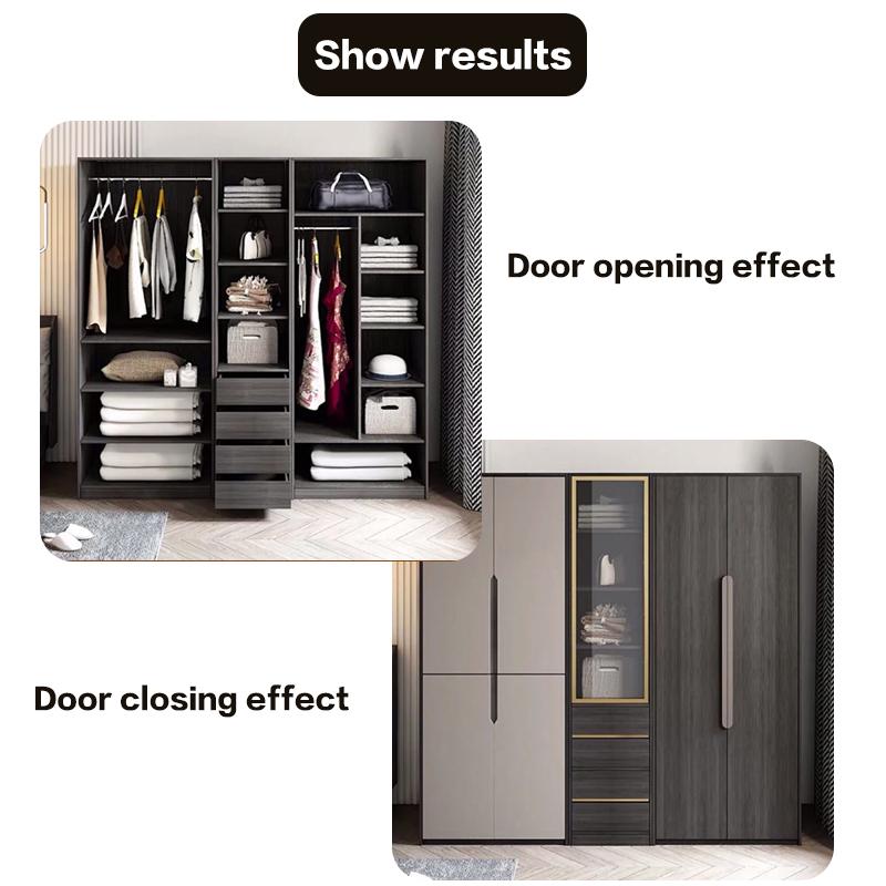 Hidden Door Track Kit Invisible Butterfly Sliding Hardware For Wardrobe Swing Pocket Door With Side Plug Flip Hinge Installation