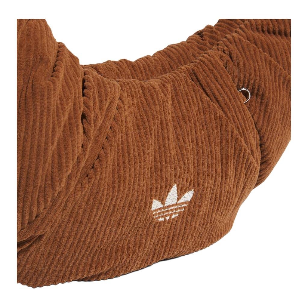 Adidas Originals Three Stripe Brand Logo Pleated Design Underarm Cloud Bag Corduroy Tote Bag Large Women Tote Bag Soft-Brown KT0860