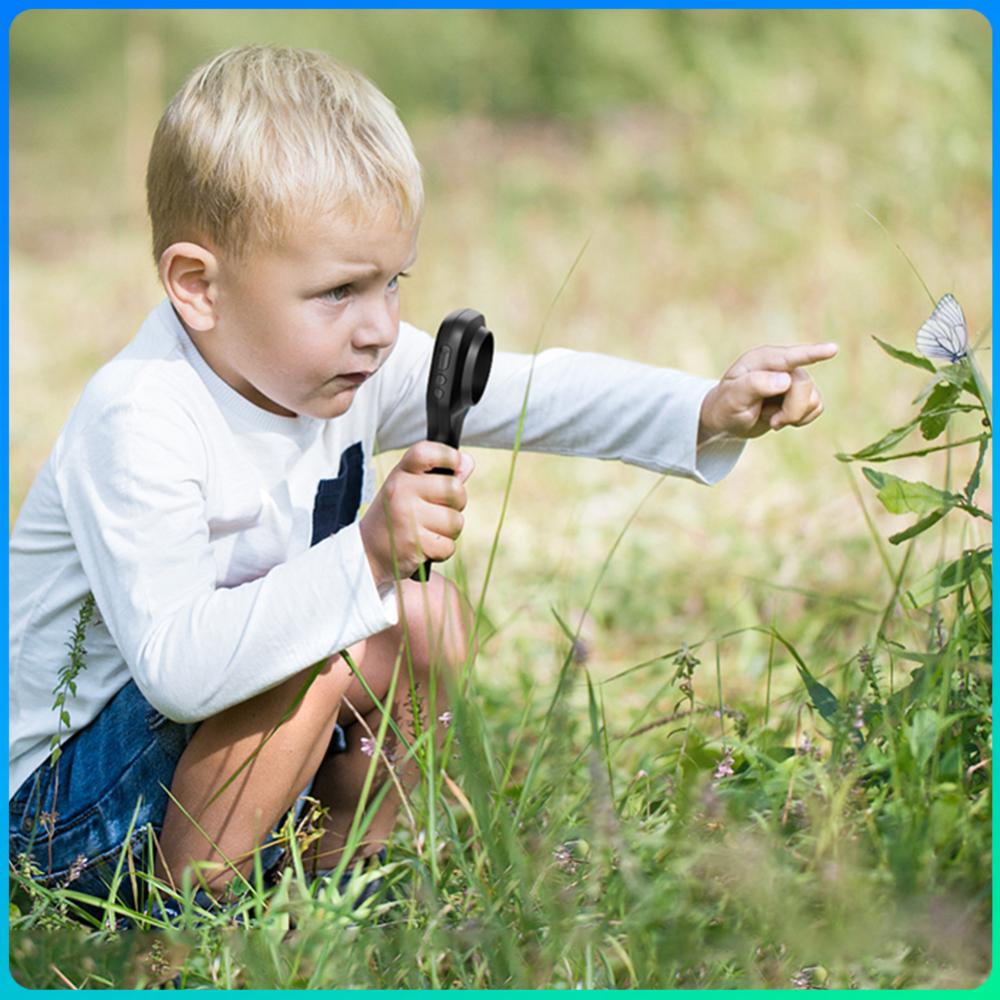 500X Kids Microscope 2 Inch IPS Screen Portable Handheld Magnifying Glass Magnifier Microscope for Kids Educational Science