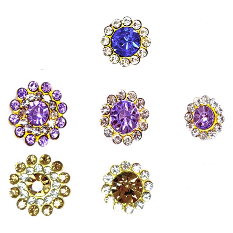 Størrelse Dobbelt Lag Blomst Blandet 100 stk Fargerik Solsikke Skive Bor Spenne Krystall Håndsøm Bor DIY Smykketilbehør Rhinestone Sy på Perler