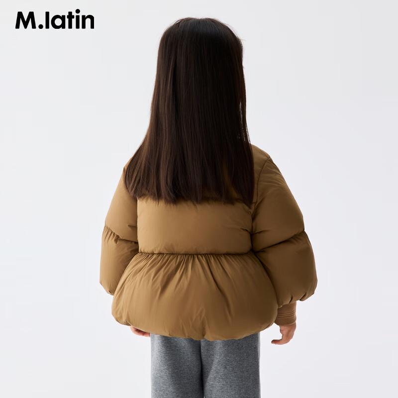 M.Latin Girls 2025 Winter Soft Puffer Stand Collar Short Down Jacket 120