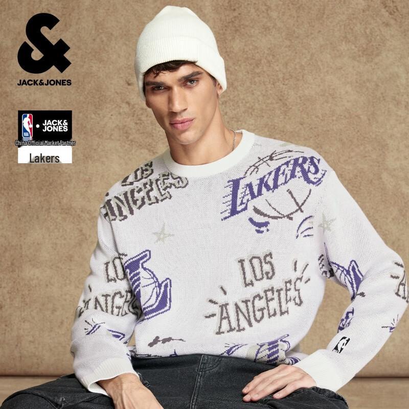 

JACK&JONES Men s NBA Collaboration Print Knit Sweater M