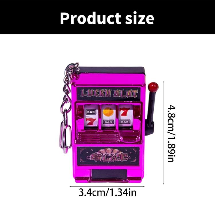 Miniature Fruit Slot Machines Keychain Charm Colorful Accessory for Bags Portable Entertainment Phone Chain Decoration