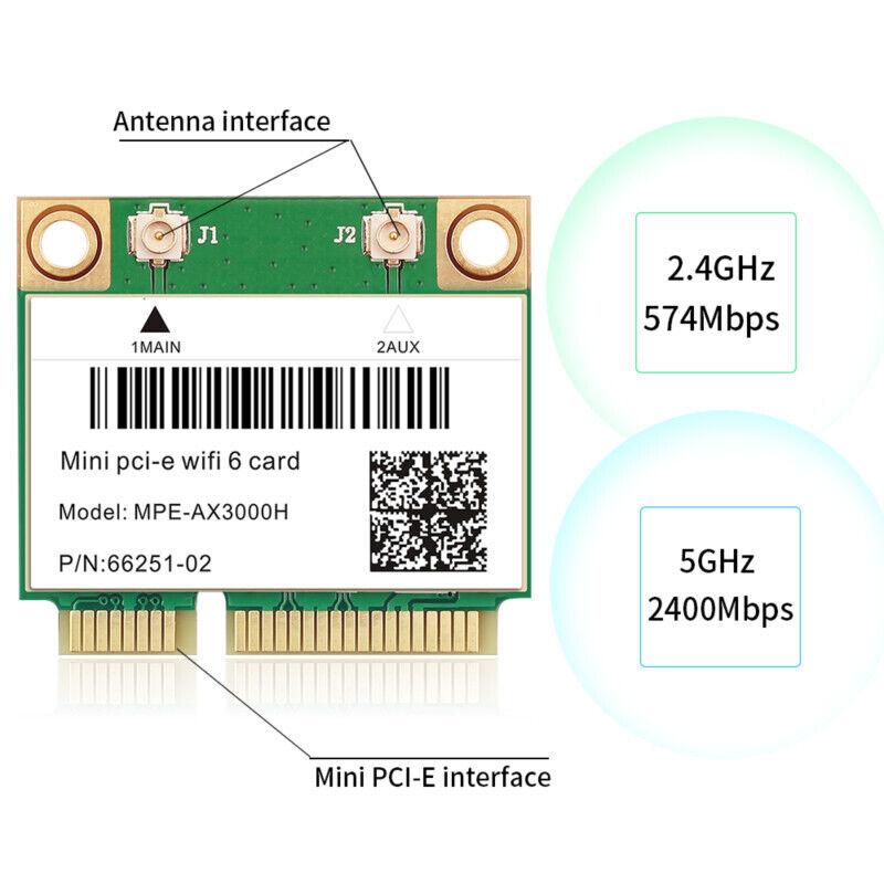 MPE - AX3000H WiFi 6 Half Mini PCIe, 2.4G/5Ghz Dual - Band, Bluetooth Adapter
