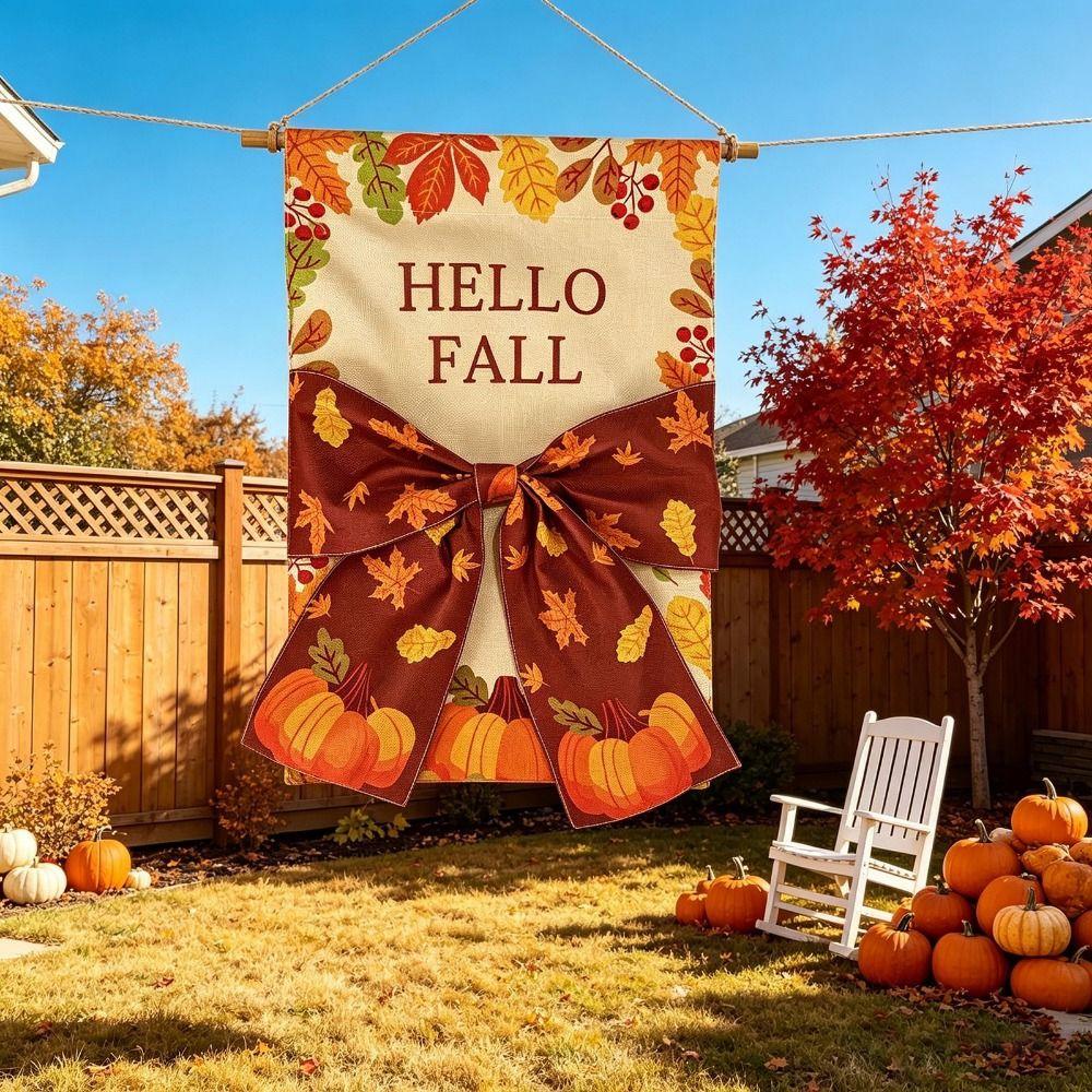Creative Halloween Garden Flag Cloth Fall Garden Flag Multipurpose Autumn Harvest Flag Home Decor