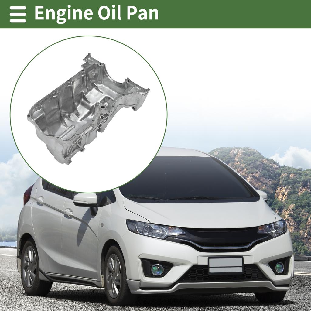 UXCELL Auto Car Engine Oil Pan lAluminum Oil Pan Sump Transmission Oil Pan for Honda Fit Base 2009-2013 No.11200RB0900