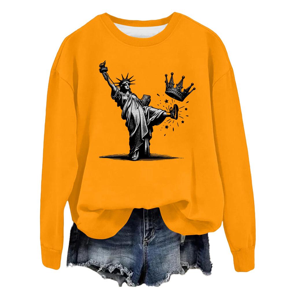 Women's Fashion Casual Long Sleeve Loose Printed Sweatshirt
