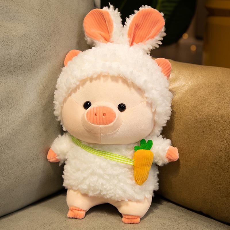 Non-Toxic 28/38Cm Lovely Pig Plush Toy Creative Cosplay Rabbit&Bear Doll Soft Stuffed Animals Toy For Children Baby Kawaii Birthday Gift