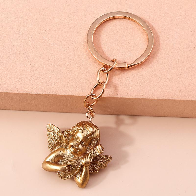 Creative Alloy Angel Keychain for Women Girl Cute Keychain Car Key Ring Holder Trinket Handbag Charms Jewelry Accessories