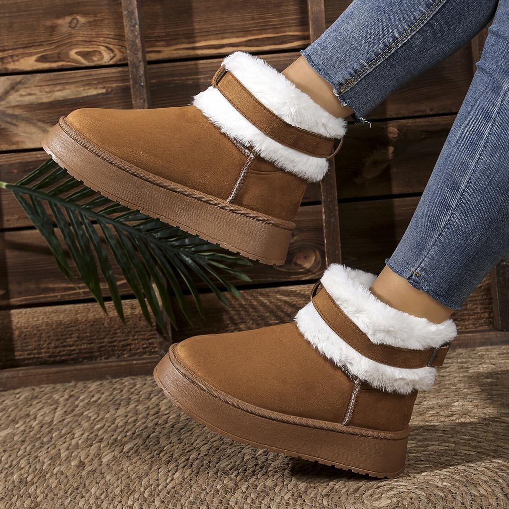 Chaussures d'hiver chaudes anti-froid pour femmes, ne fatiguant pas les pieds, semelles épaisses, douces, élastiques, confortables, absorption des chocs, imperméables, antidérapantes, loisirs, bottes de neige, chaussures en coton
