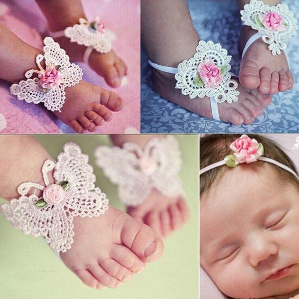 Tabla 3 unids conjunto recién nacido bebé mariposa diadema tocado pie flor  de la foto Prop comprar a buen precio — entrega gratuita, reseñas reales  con fotos — Joom