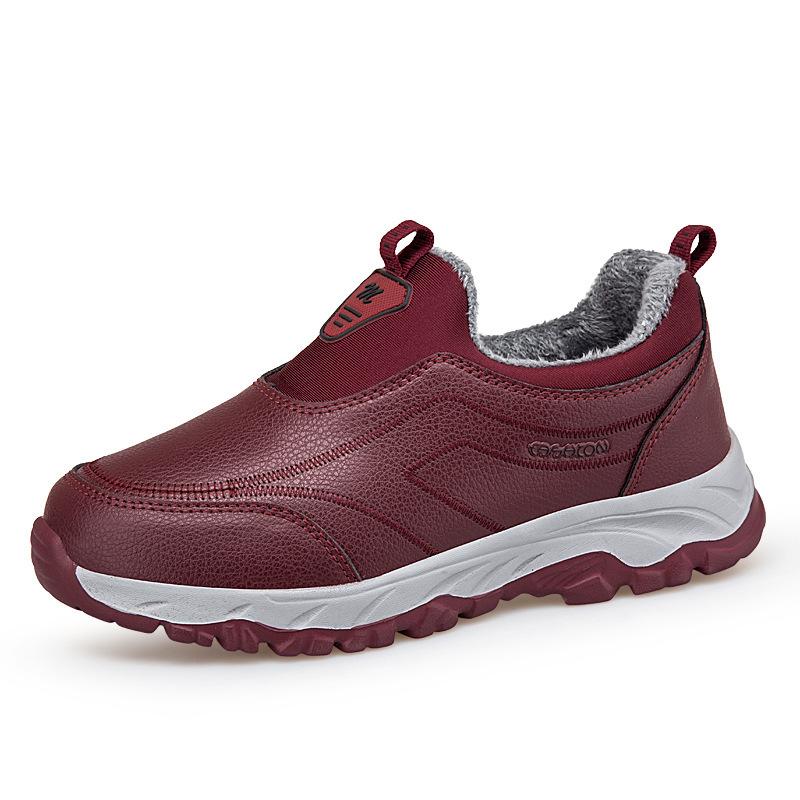 Cheap large size new winter velvet cotton shoes walking shoes keep mom warm 36 малиновый