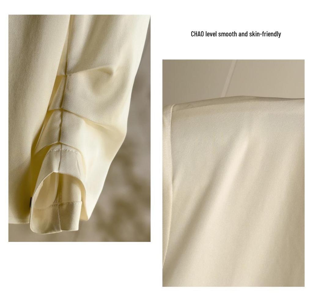 Endy Seven-Sleeve Versatile V-Neck Acetate Suit Jacket, Spring/Summer 2026: Stylish and Elegant Business Attire