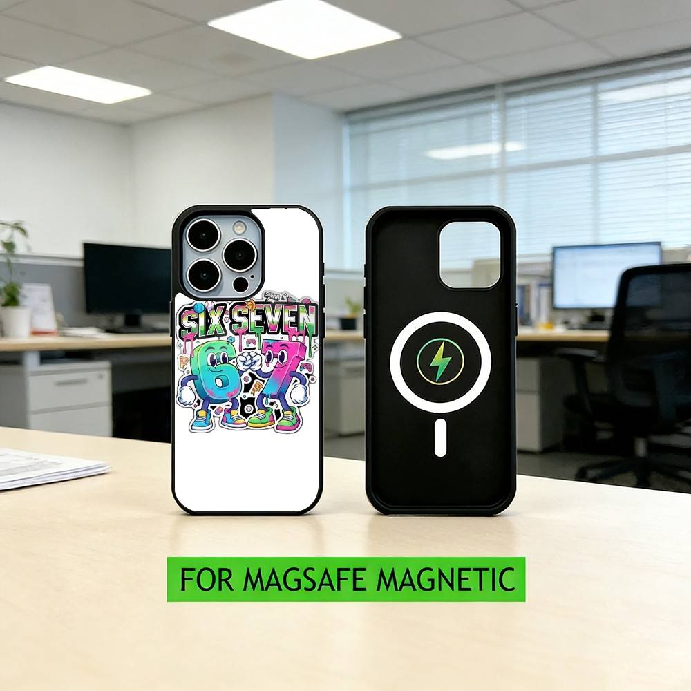 

Six Seven 6 7 Phone Case For iPhone17,16,15,14,13,12,11 Plus,Pro Magnetic For Magsafe Wireless Charging iPhone12mini