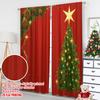 Flat Printing Popular Christmas Curtains Tree Gifts Digital Printed Polyester Drapes Holiday Decorations Set Of 2 Made