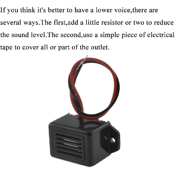 HAHIYO Electronic Buzzer Alarm 12V 400Hz Beep Continuous Sounder Active High Plenty Loud Tone Piezo Siren Security Audible Easy To Install with Wire