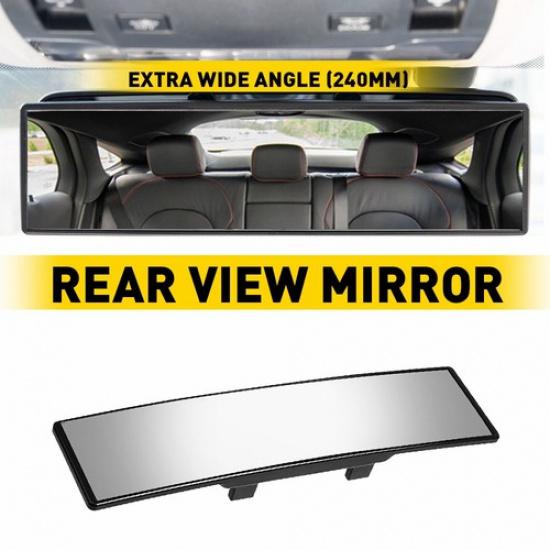 240MM Brand New Wide Flat Interior Clip On Rear View Clear Mirror Universal
