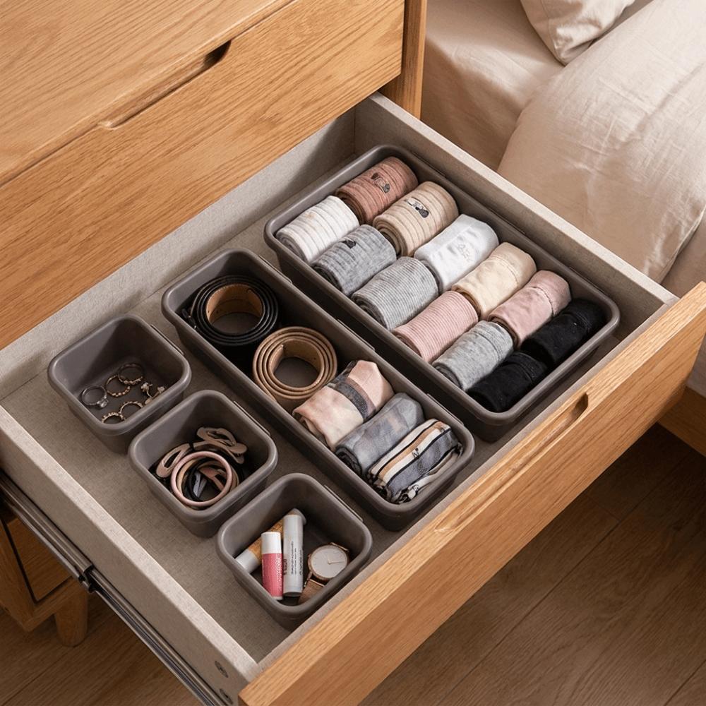 8PCS/SET Plastic Makeup Organizer Boxes Stackable Sundries Divider Holder Jewelry Boxes Bathroom