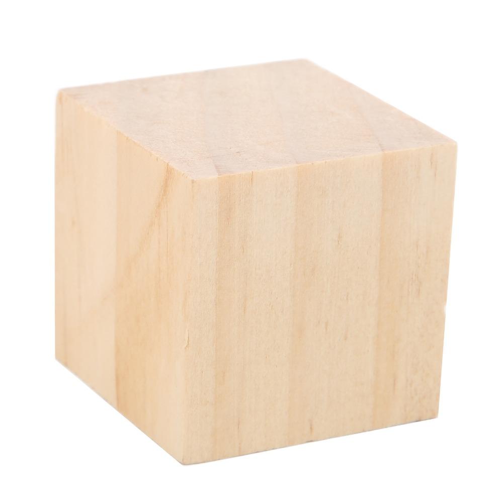 12PCS Uniform Size Wood Cubes Smooth Surface Wooden Cubes Wooden Blocks  DIY Projects