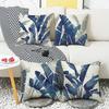 Bananenblatt Kissenbezug, Dekorative Kissenhülle, Tropischer Pflanzenaufdruck 18x18 Zoll Kissenbezug mit Verstecktem Reißverschluss für Sofa Bett Autositz