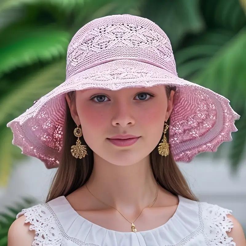 Summer washable folding hat women's Korean version large brim sunscreen sunshade sun hat women's vacation big edge cool hat