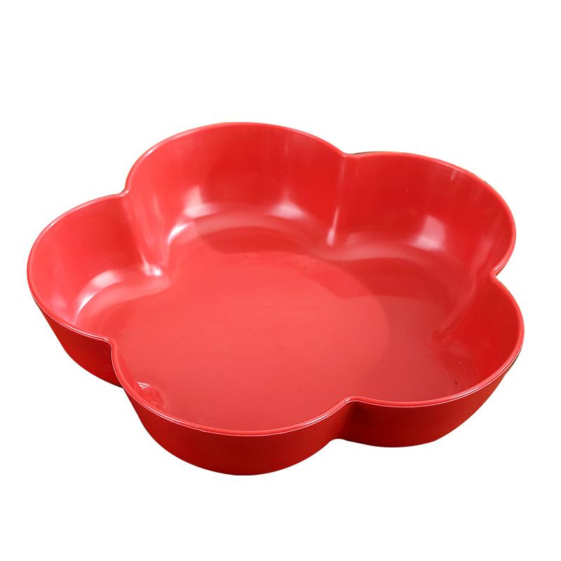 Wedding Fruit Plate Red Festive Living Room Happy Candy Plate Dried Fruit Red Plate Engagement Ornament Happy Plate Wedding Supplies Daquan